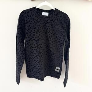 Burn Boot Camp Black Leopard Print Long Sleeve T-Shirt